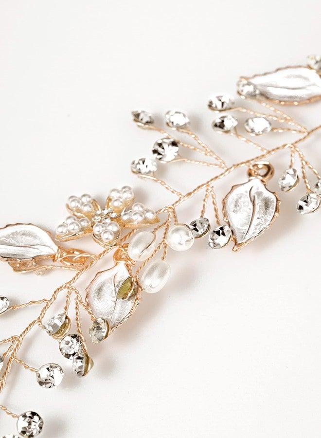 Coucoland First Communion Headpiece for Girls - Crystal Pearl Hair Accessories Crown Tiara Hair Piece Babys Breath Headband for Wedding Brides Bridal Little Girls - Image 5